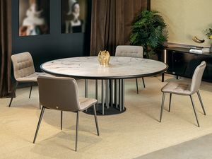 LUXO, Mesa con base de jaula de metal, con Lazy Susan