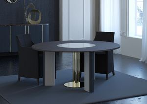 Moon round mesa, Mesa redonda con materiales refinados