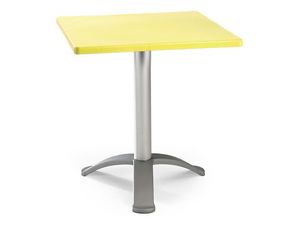 Table 60x60 cod. 20/BG3, Mesa cuadrada con base de aluminio anodizado
