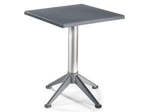 Table 60x60 cod. 20/BG4A, Mesa cuadrada con base de aluminio de 4 pies