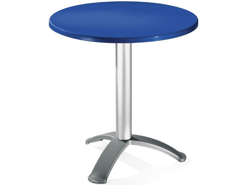 Table Ø 72 cod. 03/BG3, Mesa redonda con la columna de aluminio anodizado