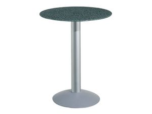 Table  72 cod. 03/BTV, Mesa con tapa de cristal templado, columna de aluminio