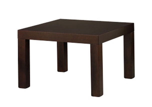 836, Mesa de café, en madera de haya, madera chapada, patas cuadradas