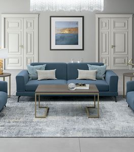 Art. 9234, Mesa de centro con tapa de madera y base de metal.