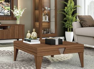 Canaletto Art. 113, Mesa de caf� cuadrada en madera de nogal