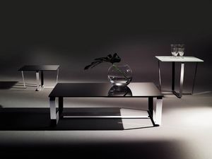 Sushi low table 1, Mesa de centro rectangular con vidrio laminado