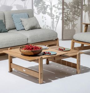 Bhumi 04K9, Mesa de centro en madera de teca natural, con geometr�as limpias y armoniosas