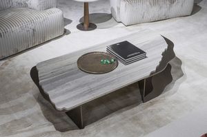 Dune mesita, Mesa de caf con top de cuarcita o mrmol