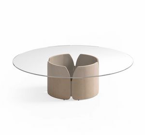 Kendo 0557, Mesa de caf con tapa de vidrio redondo
