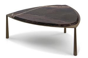 Mesa de centro 2026-03, Mesa de centro de metal con tapa de m�rmol.