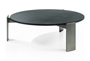 Sharon mesa de centro redonda, Mesa de centro con tapa redonda de madera.