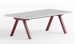 Surfy Hub 2027 coffee table, Mesita baja rectangular, con patas de metal.