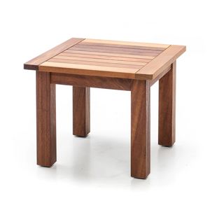 Mesa baja IS, Mesa de centro cuadrada en madera de iroko, para exterior