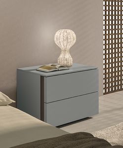 CAPRI mesa de noche, Mesita de noche de dise�o lineal, con 2 cajones