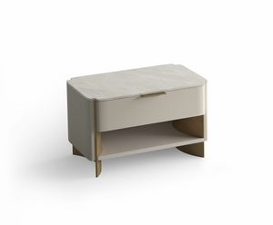 Glamis mesita de noche, Mesa de noche moderna, con 1 cajn