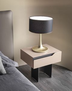 Mirage mesilla de noche, Mesita de noche moderna con base de metal curvada