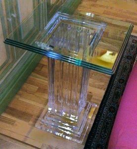 Coleccin Riflessi 2, Mesa de centro cuadrada de vidrio transparente, para los salones clsicos