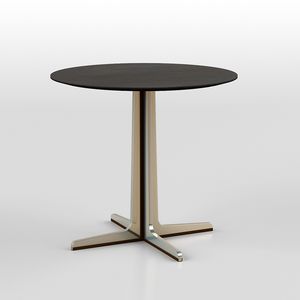 Cross low table 2, Mesa redonda pequea con base de acero y acrlico