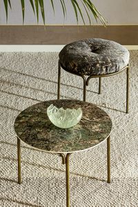 Divina mesa de centro, Mesa de centro redonda refinada con tapa de gres porcelnico