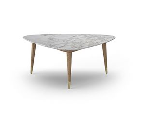 Mesa de centro Coco 067, Mesa de centro con tapa de mrmol triangular