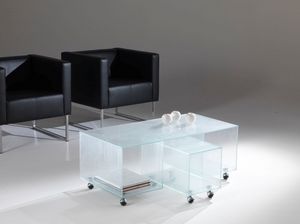 Tavolino 04, Mesa de centro con ruedas ideal para salas de espera