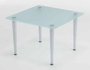 Tavolino Coffee, Mesa de centro cuadrada de acero, tapa de cristal