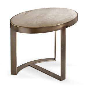 Venezia mesa de centro ovalada, Mesita de metal con tapa ovalada.