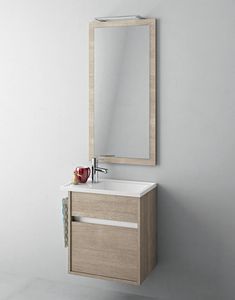 Duetto comp.16, Mueble de bao con lavabo pequeo y espejo