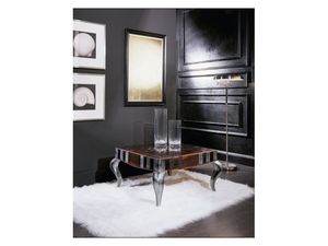 MIM quadro small table 8319T, Mesa cuadrada de madera de caf, la parte superior decorada, para sala de estar