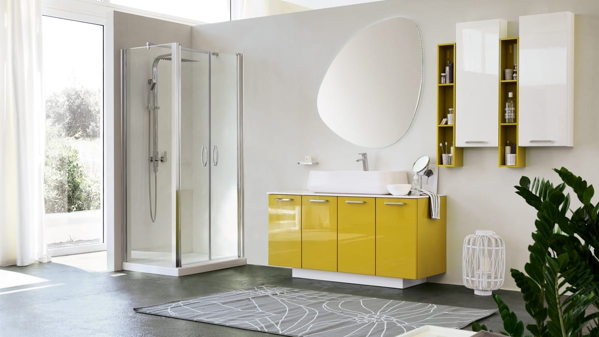 personaje Cintura Reafirmar Gabinete amarillo brillante para el baño | IDFdesign