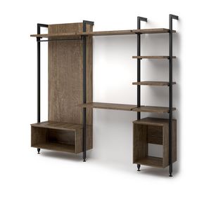 Art. 30855 Mueble alto multifunci�n abierto con montantes, Armario de pared para habitaci�n de hotel.