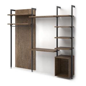 Art. 31175 Armario de estructura vertical con escritorio y columna de minibar, Armario vertical para B&B y alojamientos
