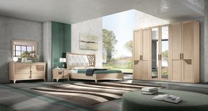 Chiara dormitorio, Habitación doble en madera natural