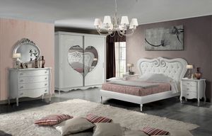 Cuore, Dormitorio romántico, elegante y decorado a mano.