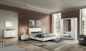 Gold dormitorio, Dormitorio moderno en madera lacada en blanco