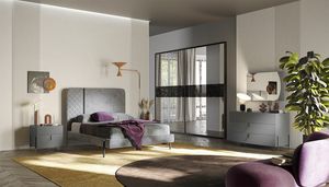 Prestige titanio 1, Muebles de dormitorio modernos con acabado en titanio.