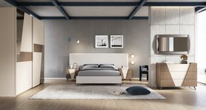Viola, Muebles de dormitorio modernos, en madera real grabada en 3D