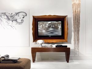 CN01 Pois, Marco de TV, de madera, de lujo clsico, para sala de estar