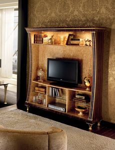 Rossini gabinete de TV 01, Mueble de televisin con librera, funcionalidad y diseo