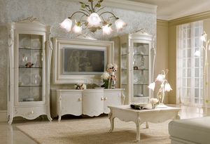 Incanto Comp. N. 2, Muebles de televisi�n lacados para sala de estar, en estilo cl�sico