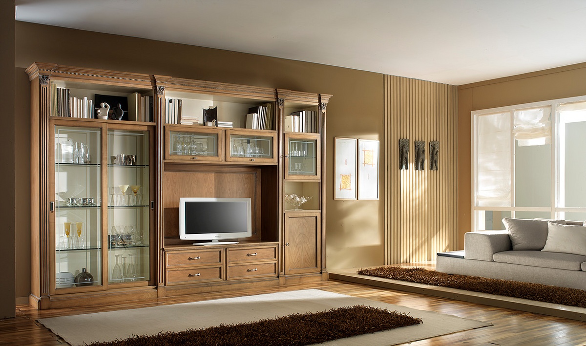 MUEBLE TV DISEÑO CLASICO MADERA CEREZO 120 CM. IVRY