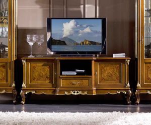 Regency soporte TV, Mueble de TV con frentes de brezo