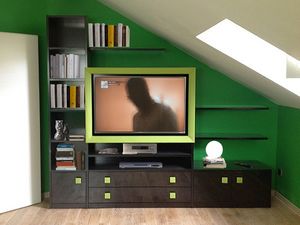 Art. 2830 Clover, Unidad de almacenamiento para la sala de estar, marco de cuero para la televisión