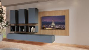 Boiserie 01.4, Mueble de sala de estar moderna con panel boiserie