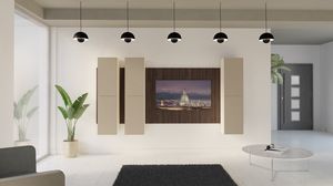Boiserie 01.6, Elegante pared Funtirue con soporte de televisin
