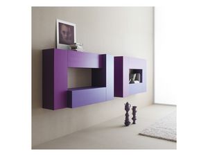 Box - Volumi 02, Muebles modulares de la sala de estar, montaje en la pared