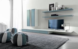 Citylife 44, Sistema modular para la sala de estar, con estantes y armarios