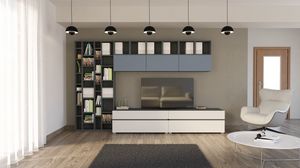 Day 05, Mueble para sala de estar con estantera y soporte de televisin