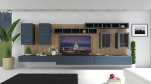 Living 07, Mueble para pared de sal�n grande, con boiserie