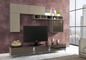 Living 22.1, Mueble de sal�n con base con frentes de espejo.
